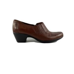 Clarks Women's Bendable Leather Shoes Size 10M Brown Pumps Loafers